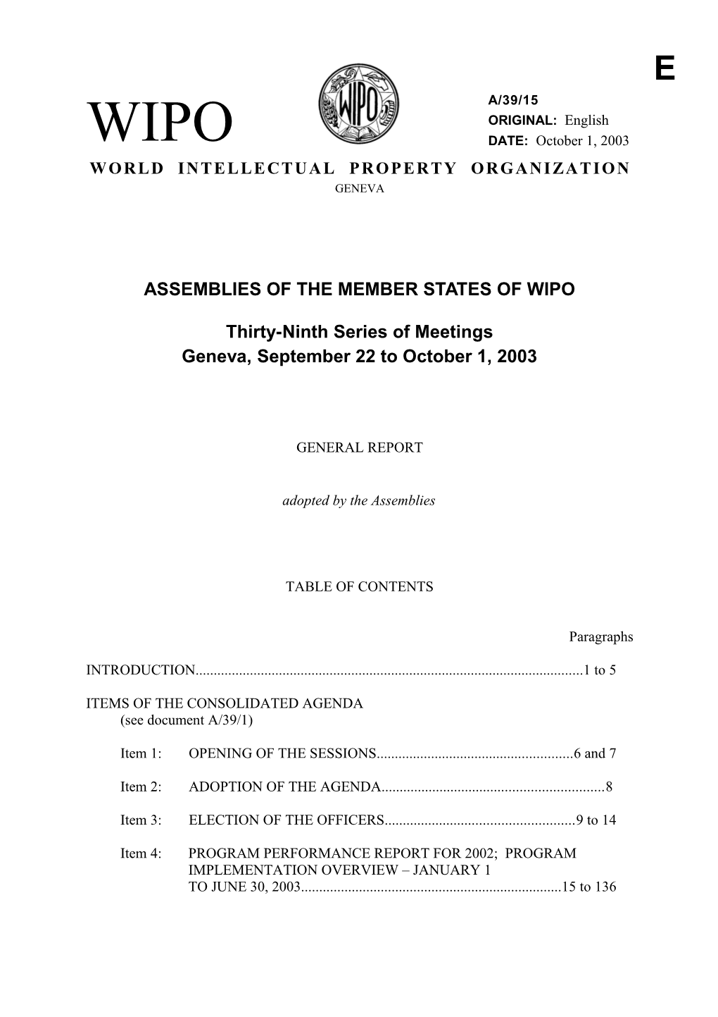 Assemblies of the Member States of Wipo s3