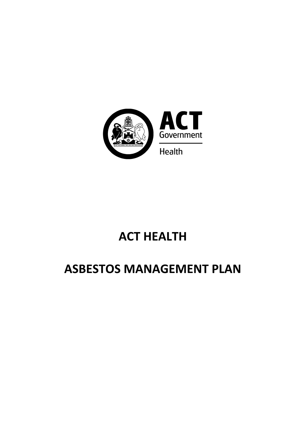 Asbestos Management Plan - ACT Health