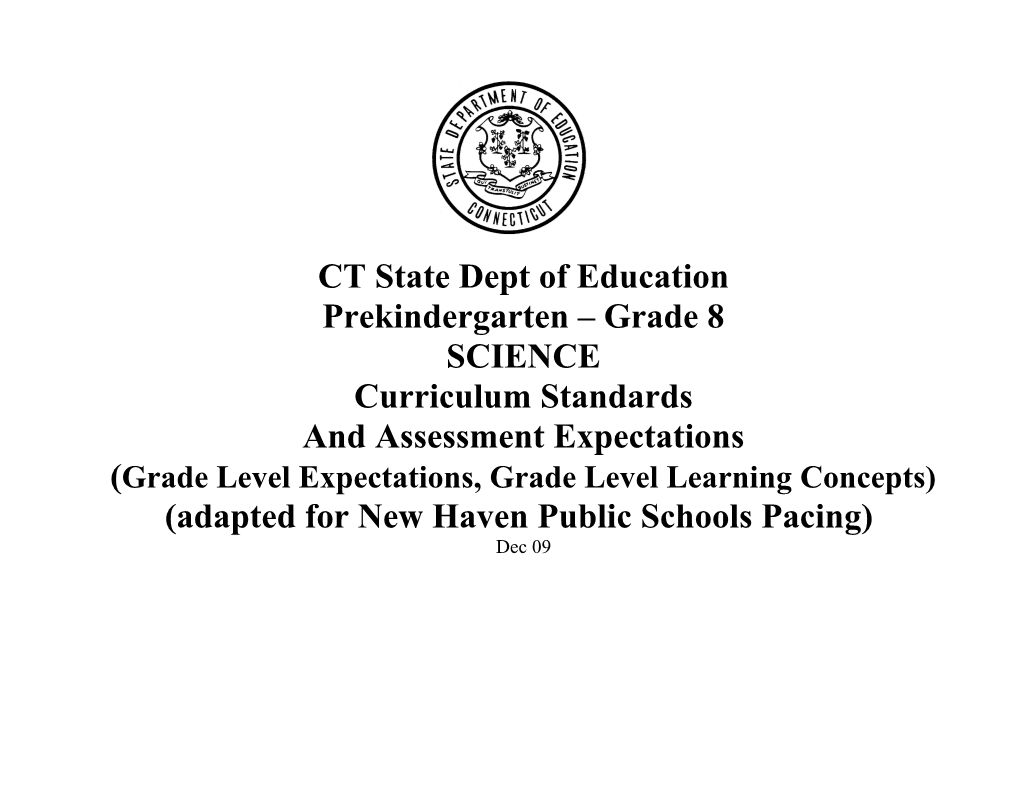 Grade Level Expectations, Grade Level Learning Concepts