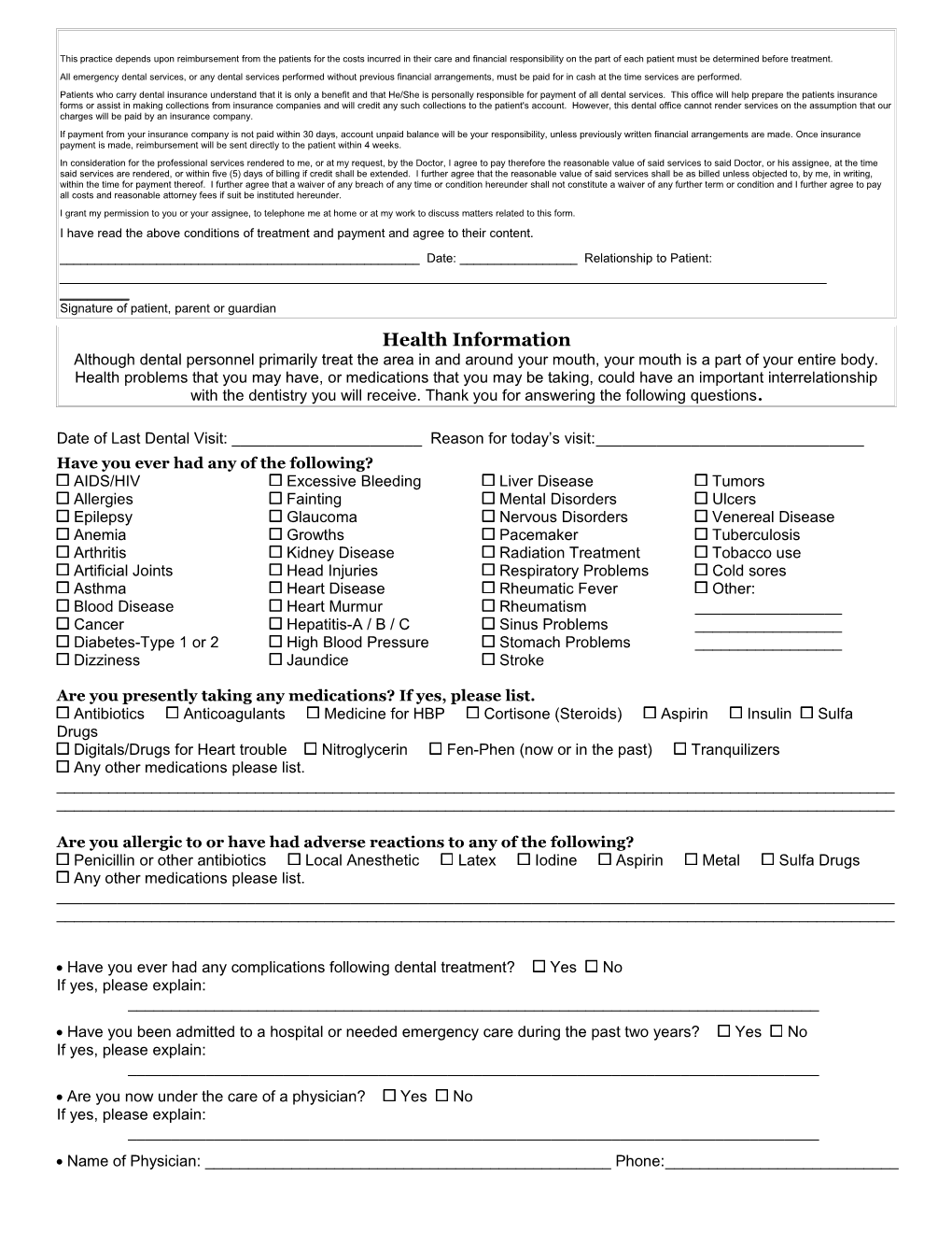 Sample New Patient Questionnaire s2