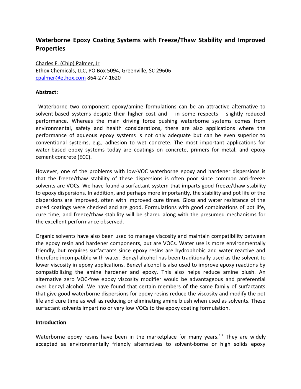 Improved Epoxy Dispersions