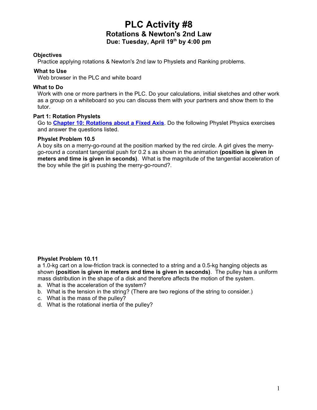 Rotations & Newton's 2Nd Law