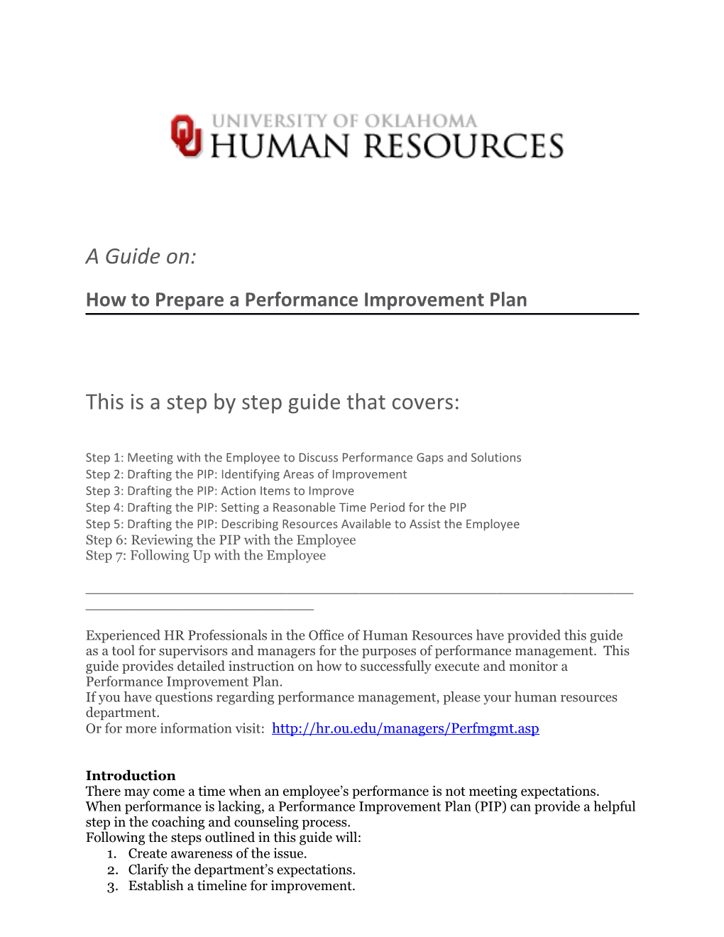 How to Prepare a Performance Improvement Plan