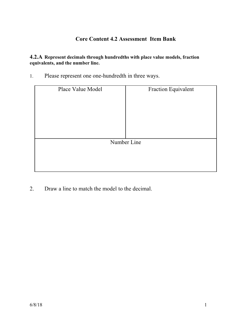 Core Content 4.2 Assessment Item Bank