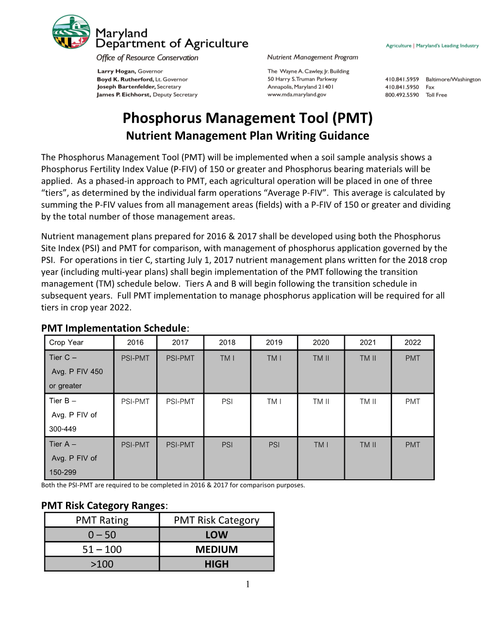 Phosphorus Management Tool(PMT)
