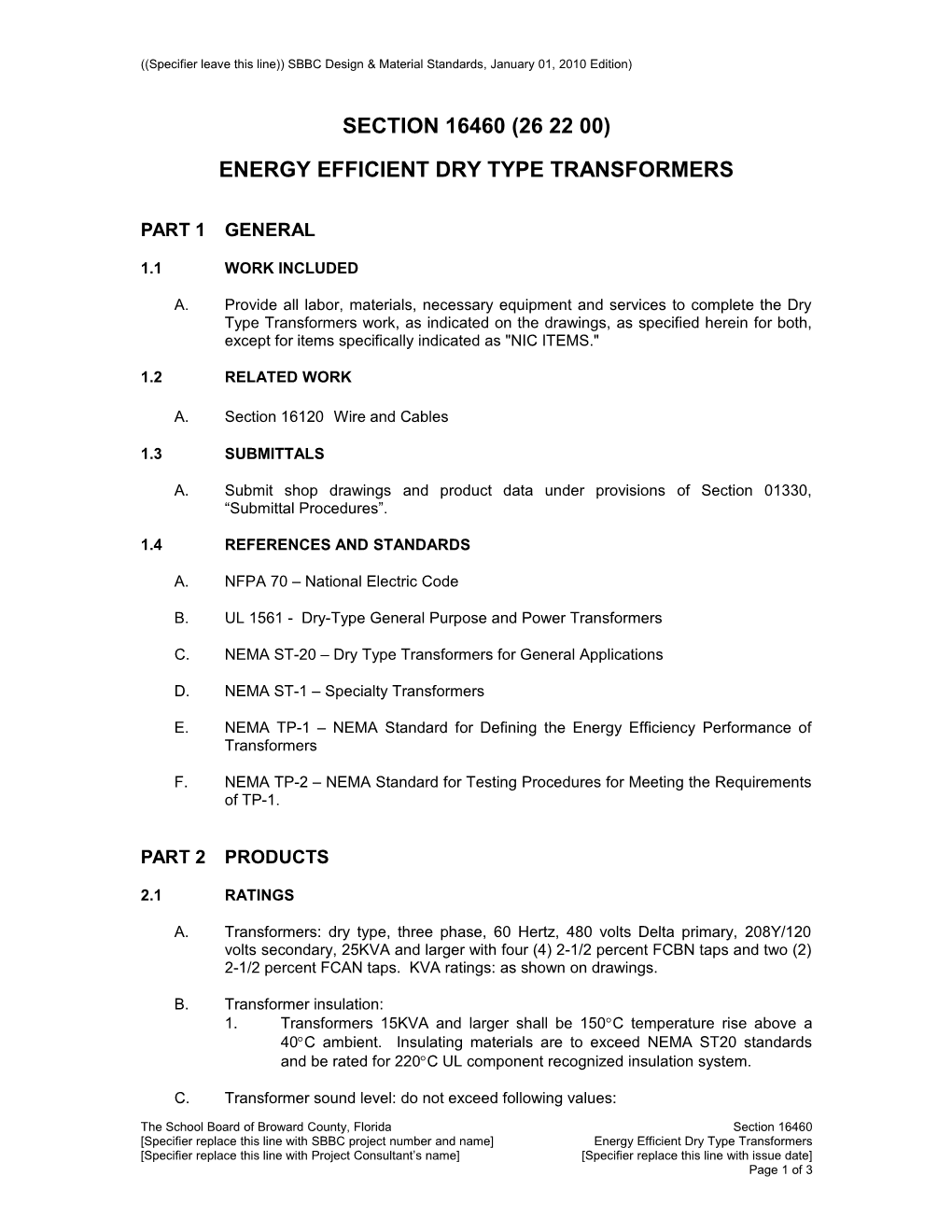 Energy Efficient Dry Type Transformers