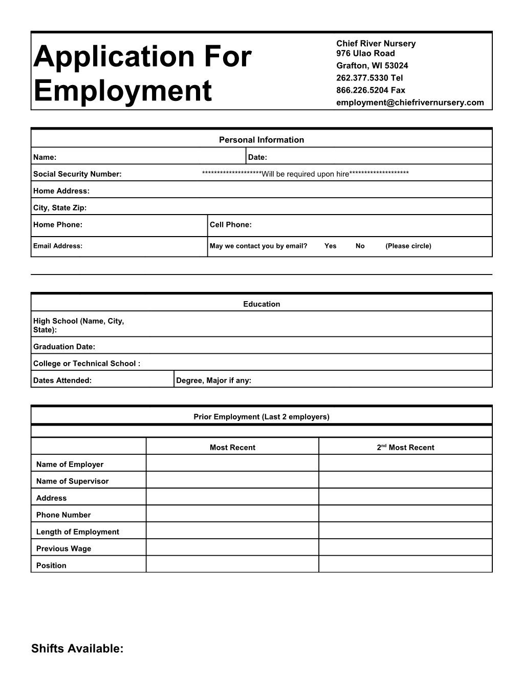 Application for Employment s39