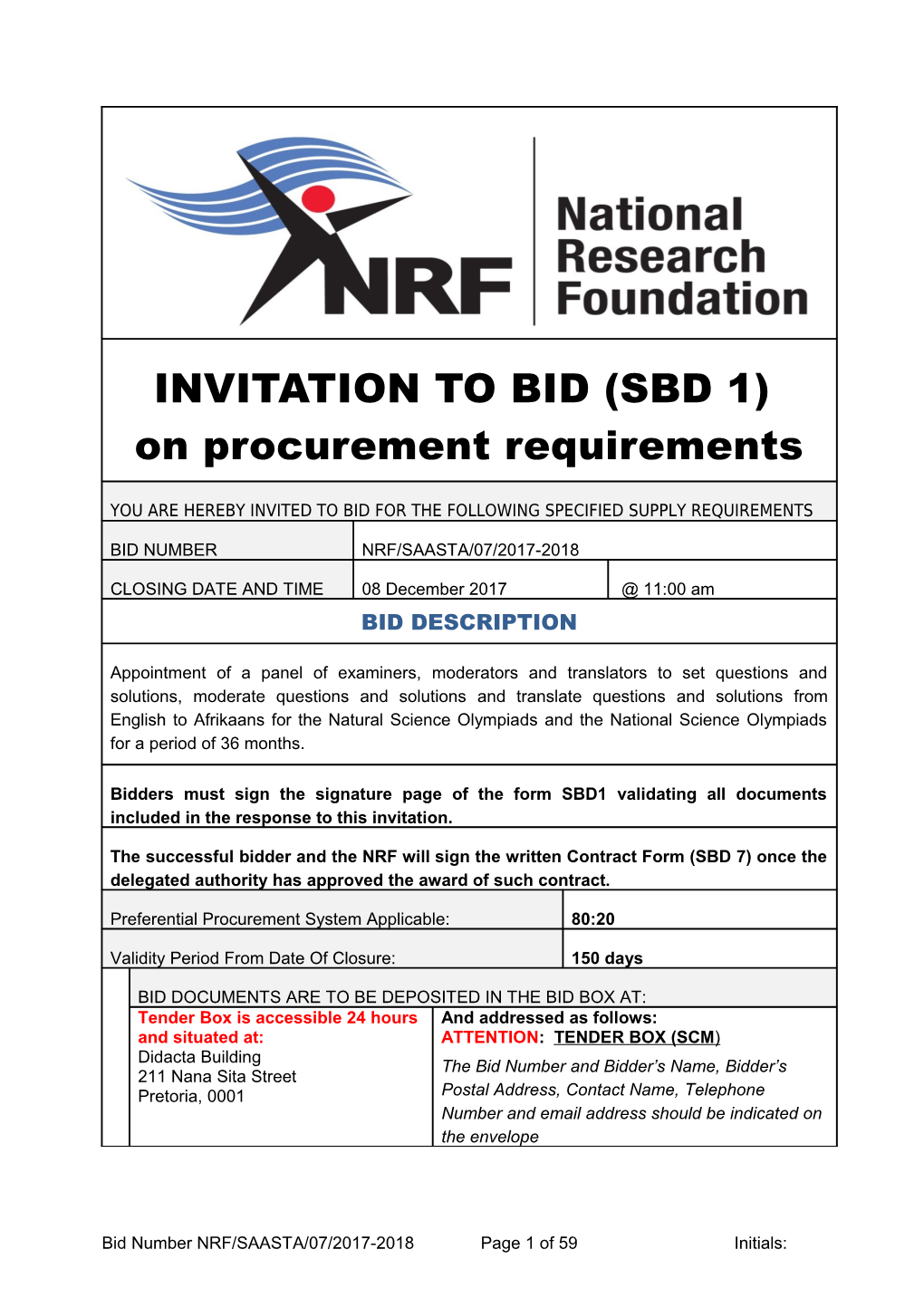 Sets of Bid Documents Required