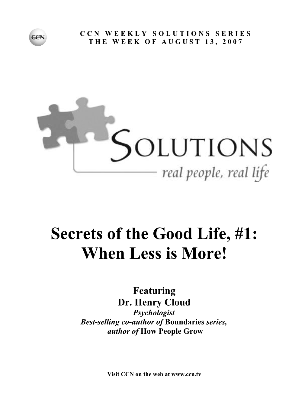 CCN Good Life 1: When Less Is More! Page 2