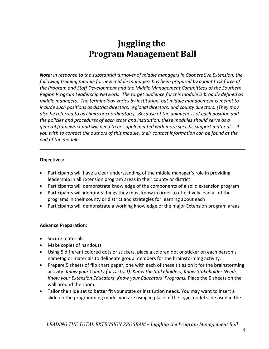 Program Management Ball