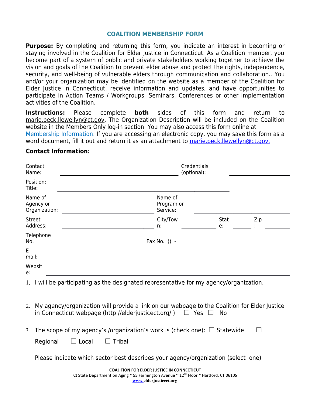Coalition Membership Form