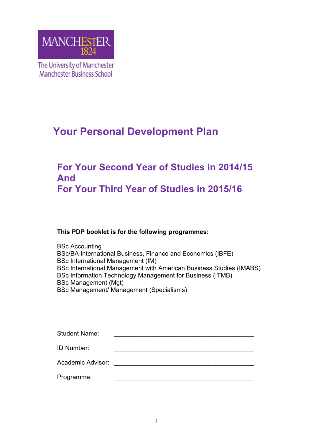 Your Personal Development Plan