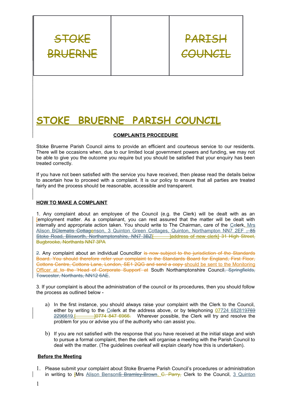 Stoke Bruerne Parish Council