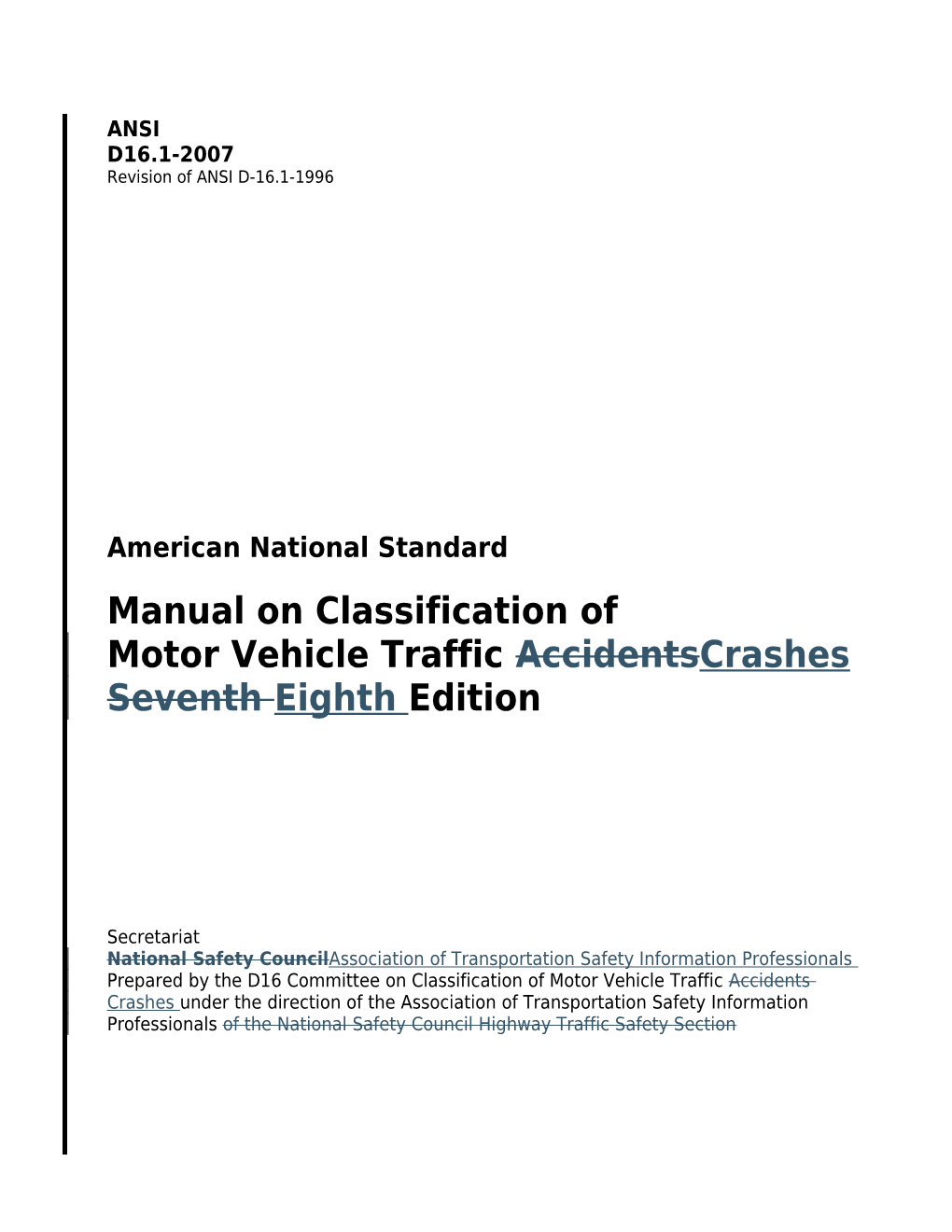 American National Standard ANSI D-16.1 - 2007