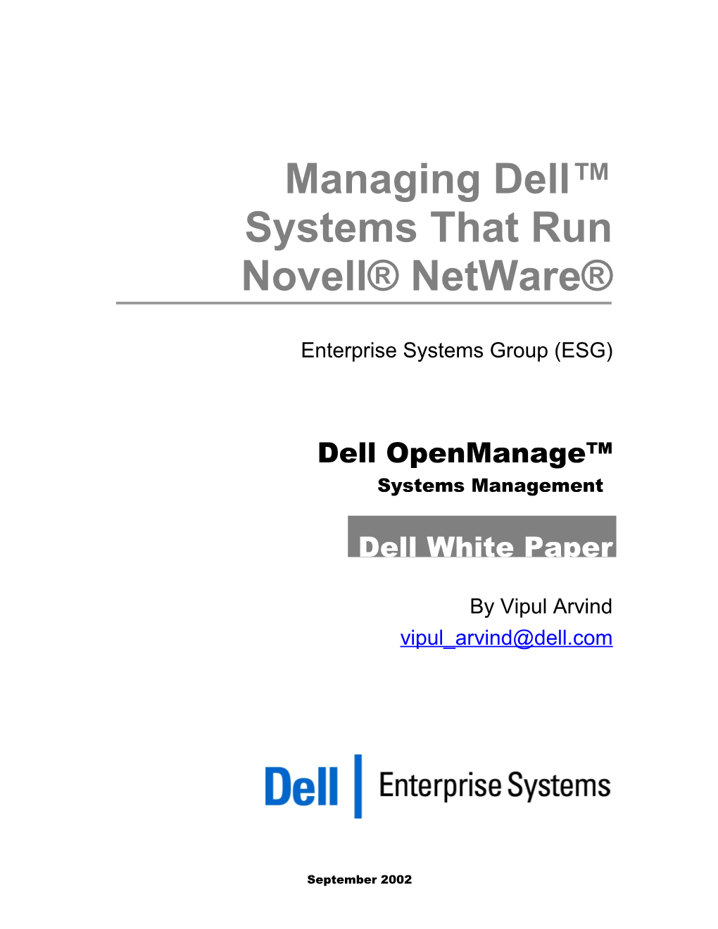 Managing Dell Systems That Run Novell Netware