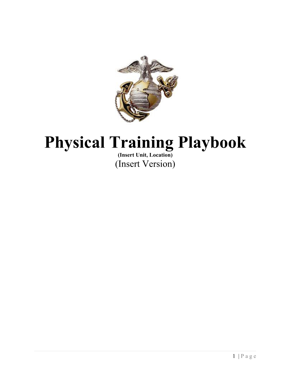 Physical Training Playbook