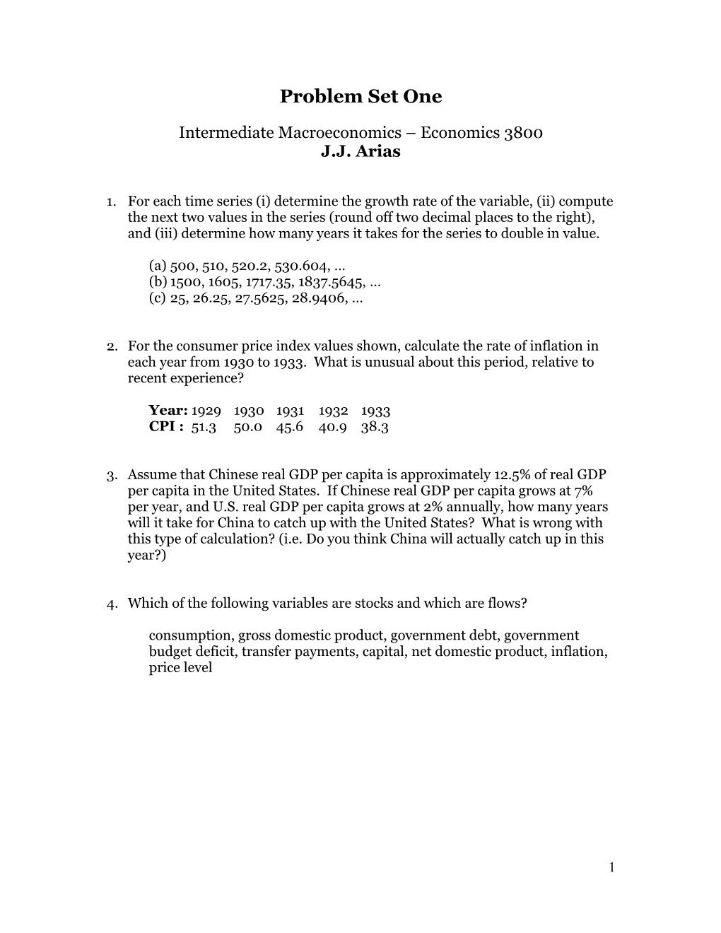 Intermediate Macroeconomics Economics 3800