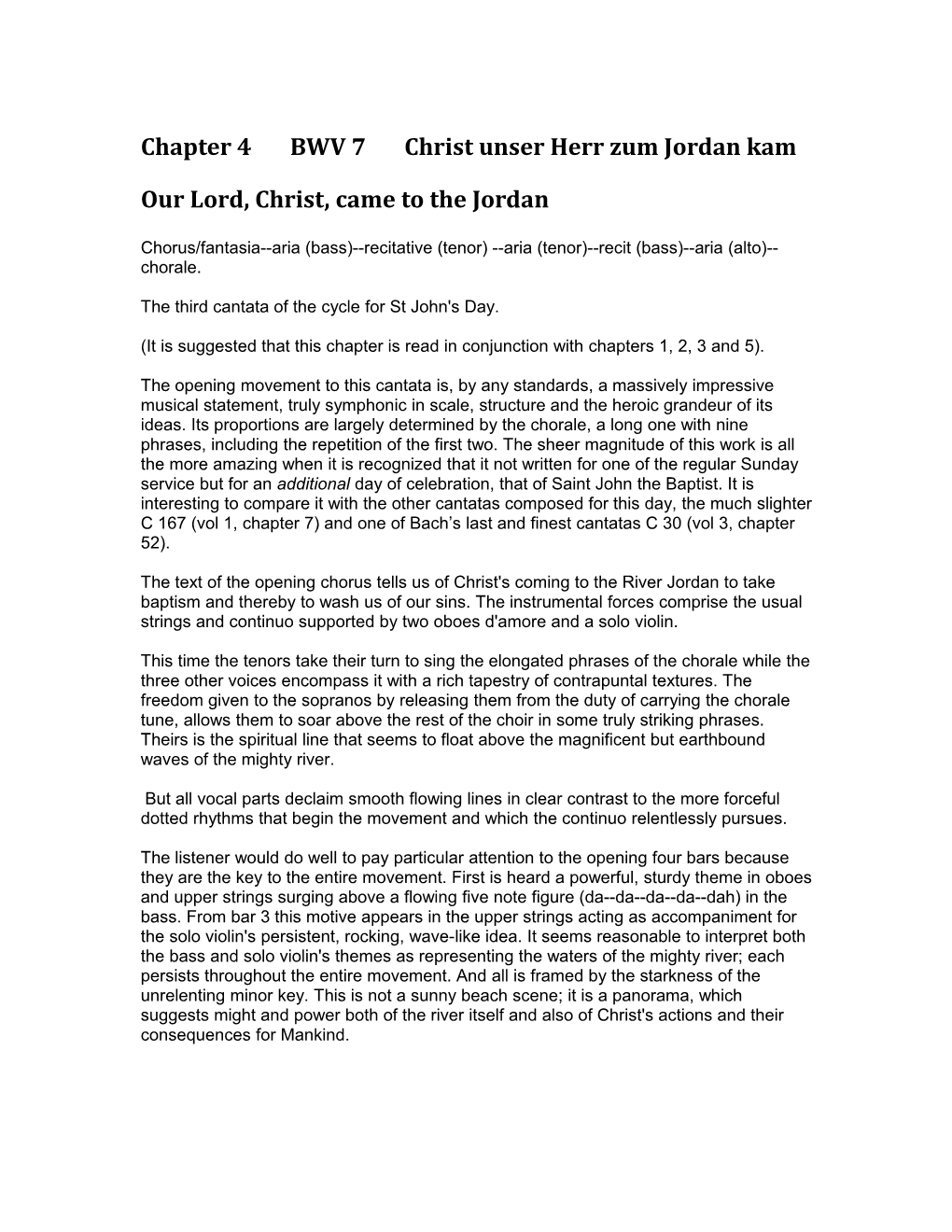 CHAPTER 9 BWV 7 Christ Unser Herr Zum Jordan Kam Our Lord, Christ Came to the Jordan