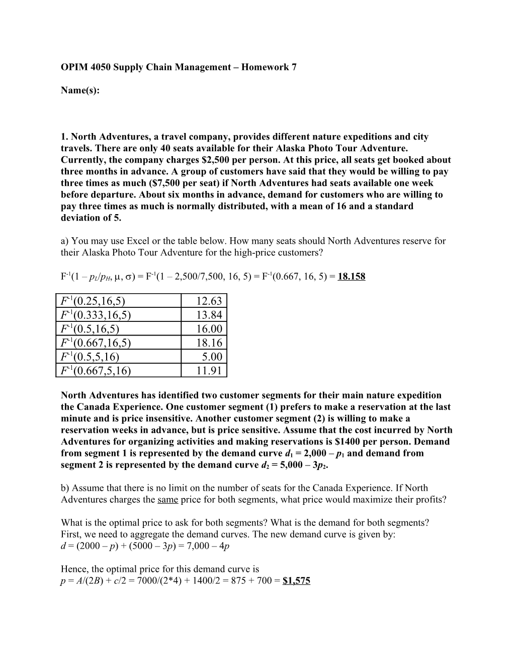 SYST 4050 Supply Chain Management