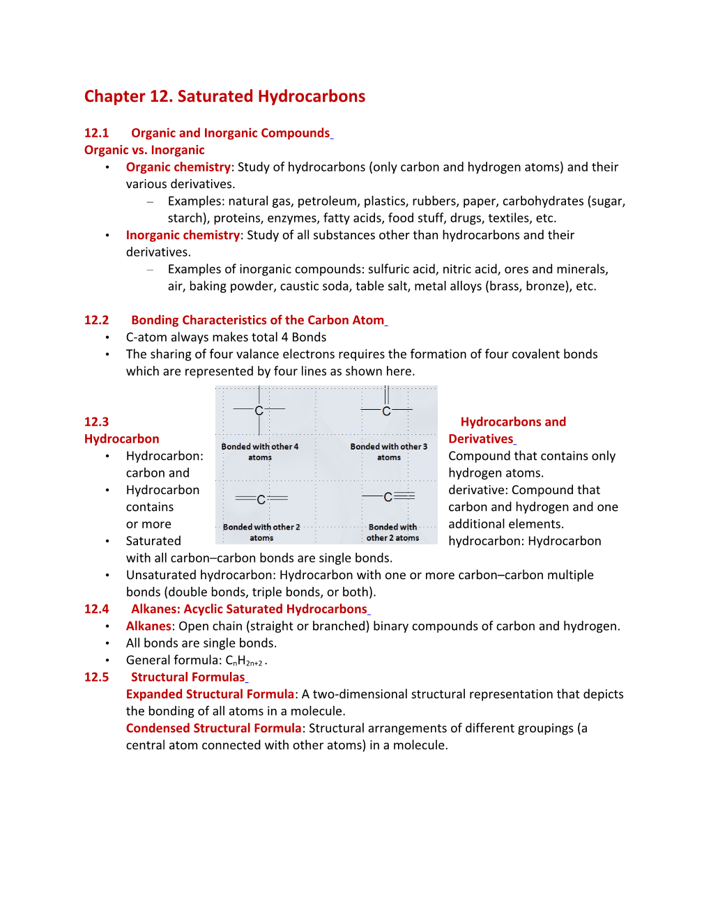 Chapter 12. Saturated Hydrocarbons