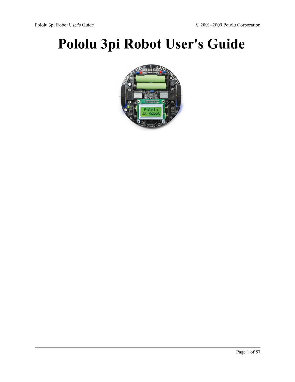 Pololu 3Pi Robot User's Guide