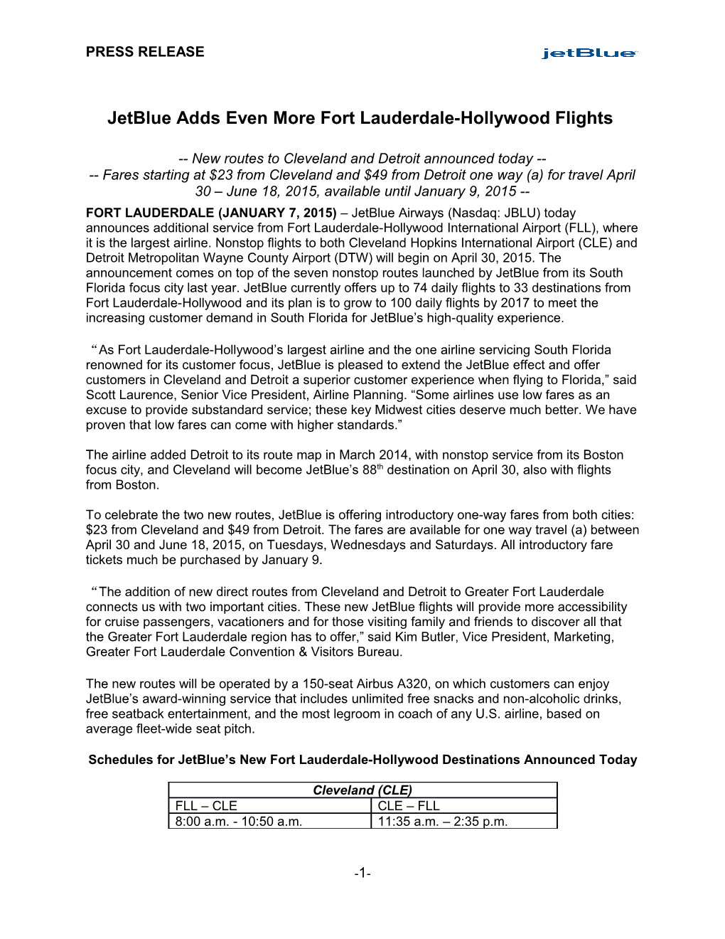 Jetblue Adds Even More Fort Lauderdale-Hollywood Flights
