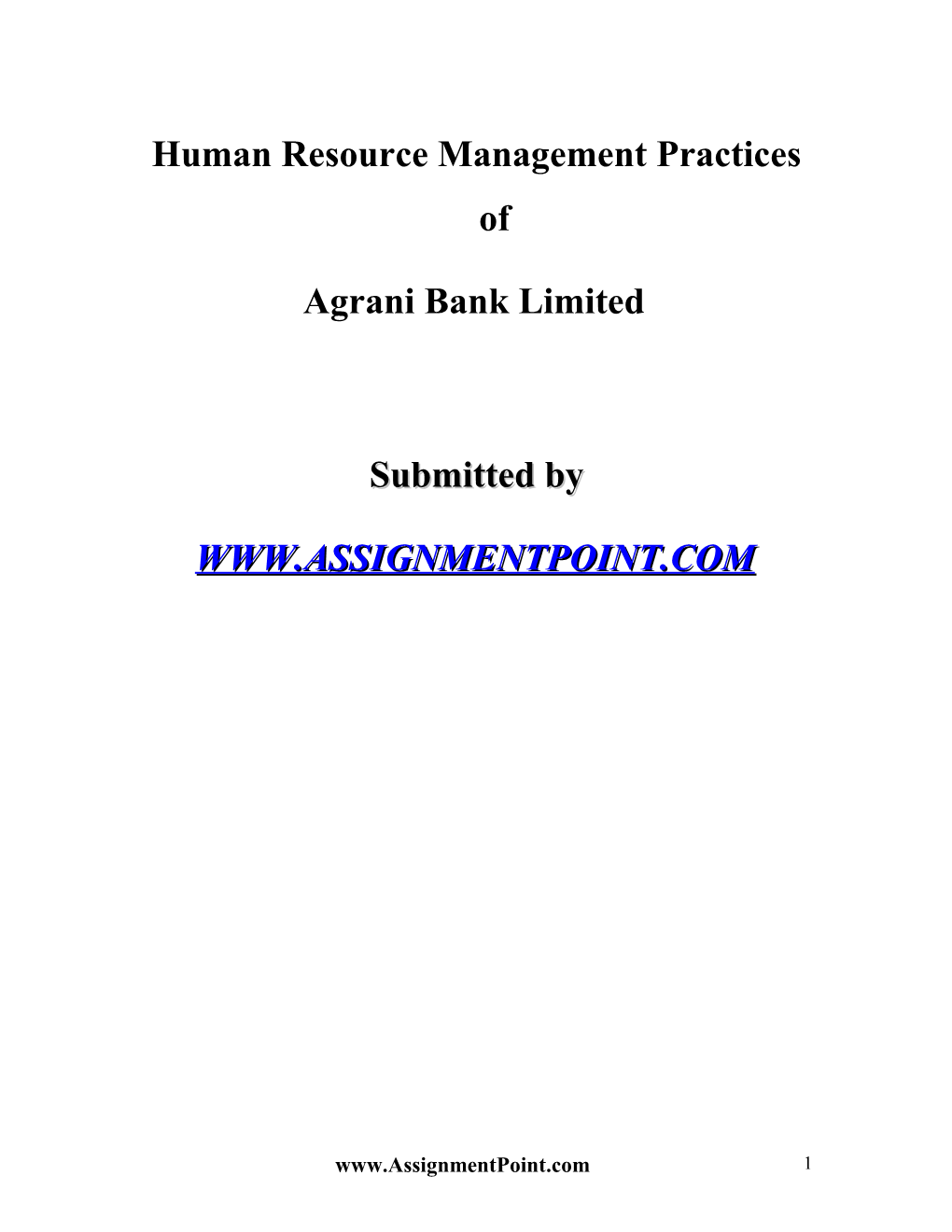 Human Resource Management Practices Of