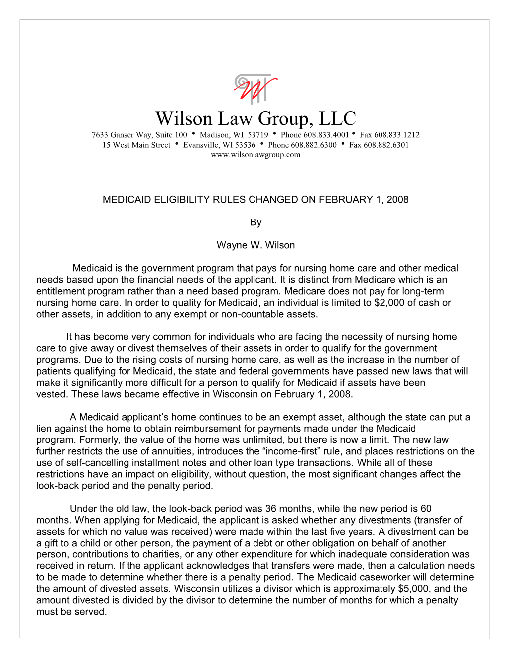 Alert: Medicaid Eligibility Rules Changed on Feb. 1 (00004403)