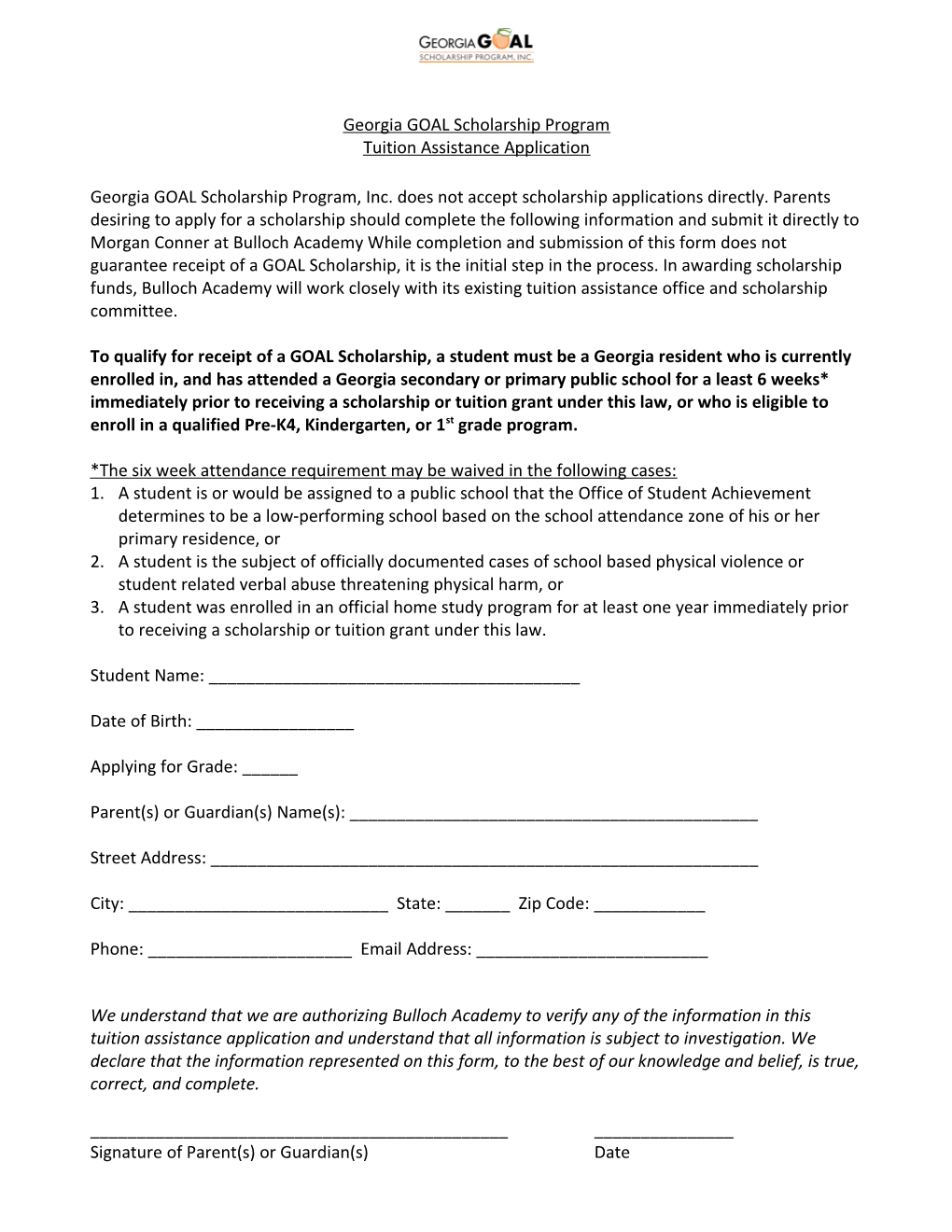 Tuition Assistance Application