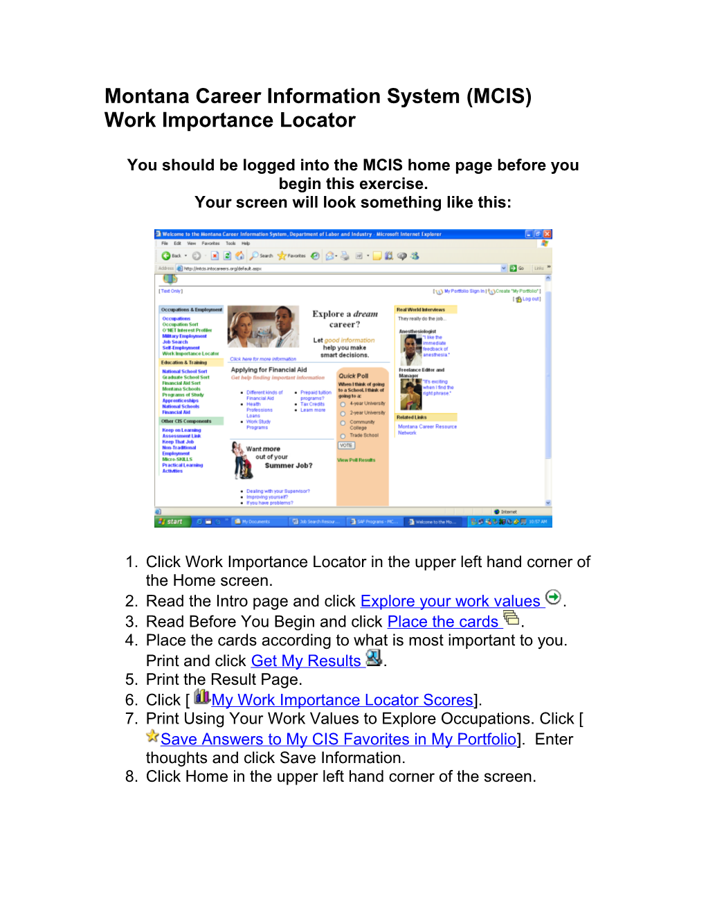 Work Importance Locator