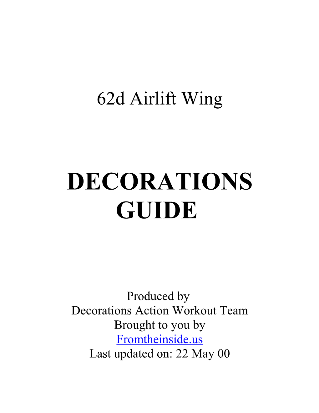 62D Airlift Wing Decorations Guide