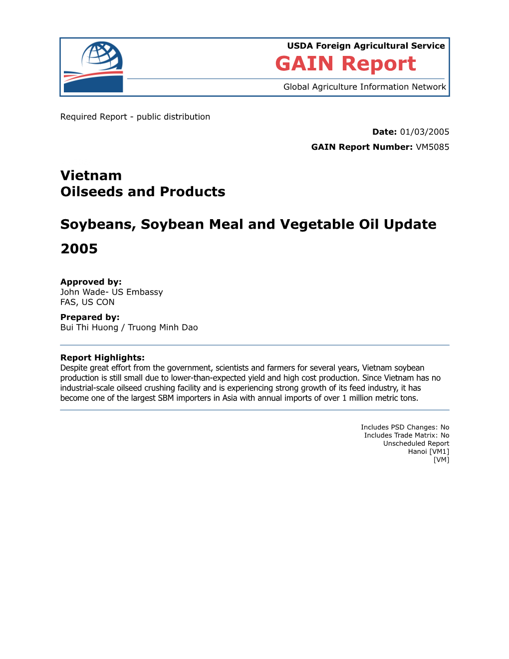 Soybeans, Soybean Meal and Vegetable Oil Update