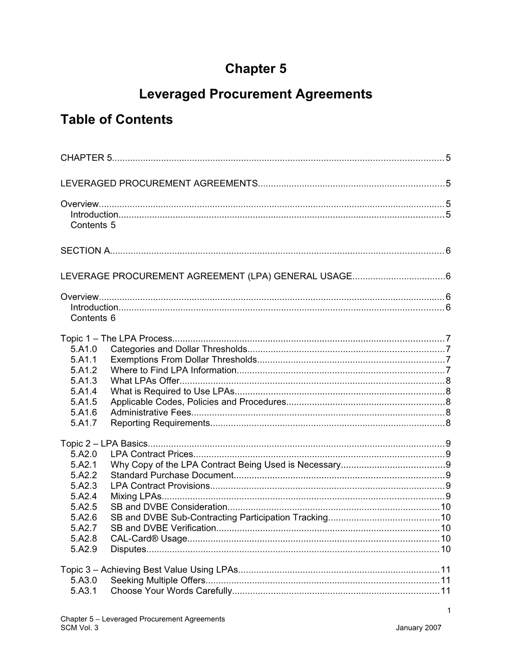Leveraged Procurement Agreements