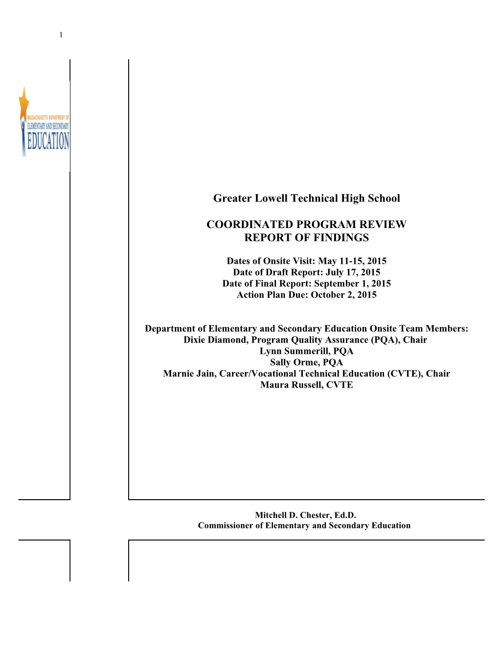 Greater Lowell RVTS CPR Final Report 2015