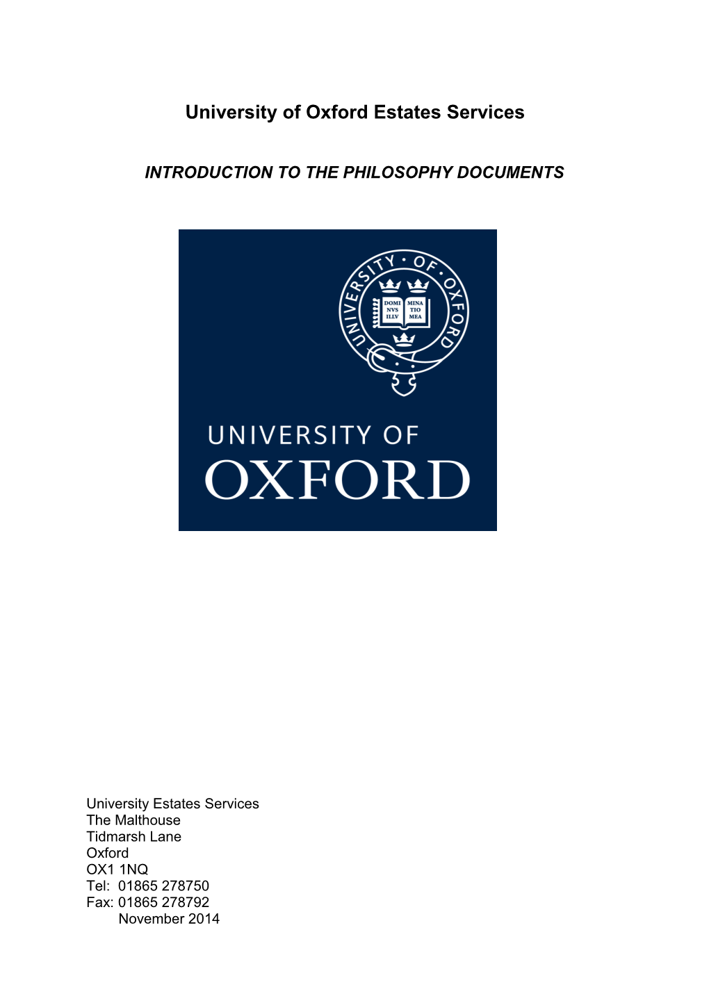 University of Oxford Estates Services