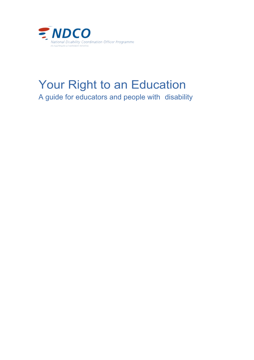 A Guide for Educators and People with Disability