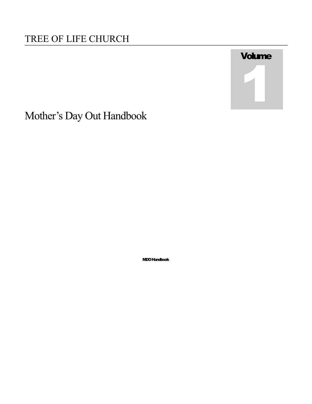 Mother S Day out Handbook