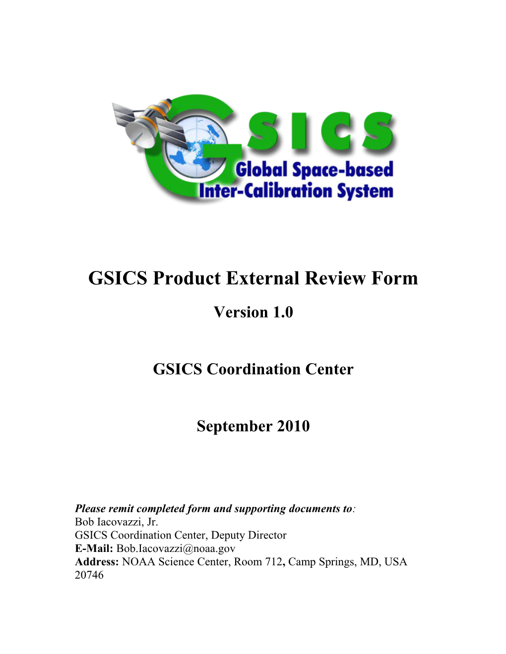 GSICS Product Acceptance Procedure