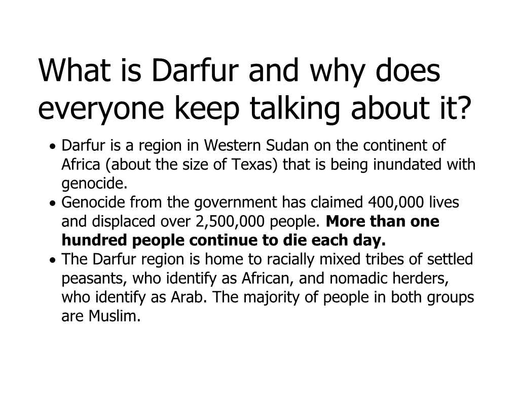 What Is Darfur and Why Does Everyone Keep Talking About It?