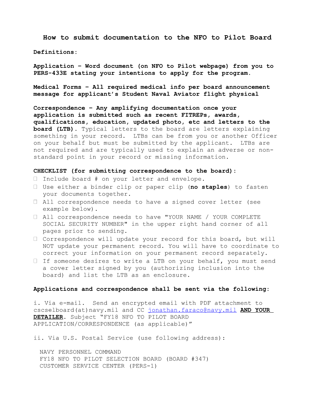 How to Submit Correspondence (Updated April 2010) s1