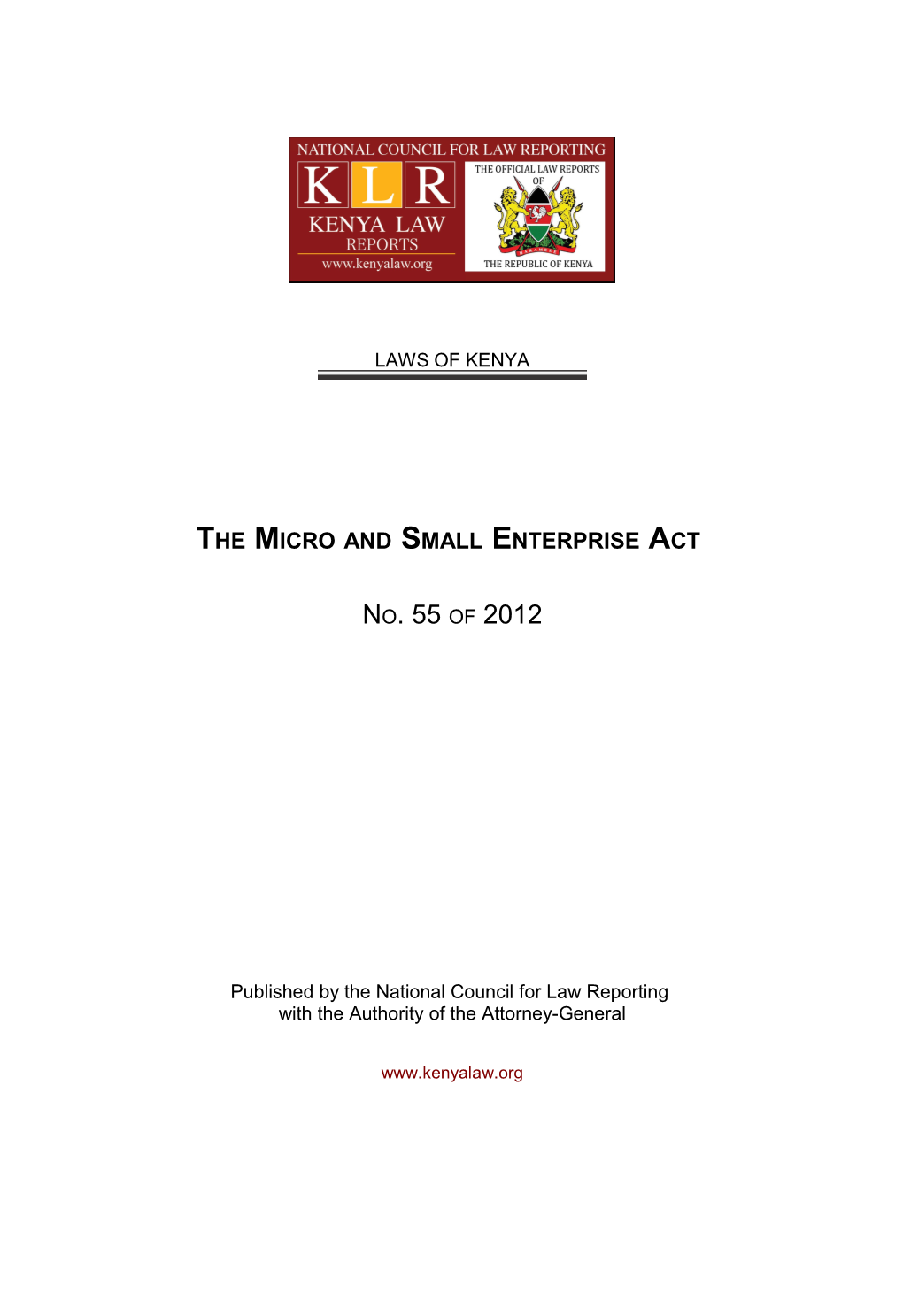 The Micro and Small Enterprise Act