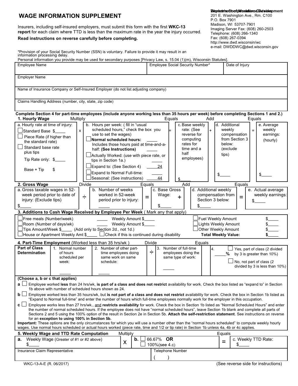 WKC-13-A-E, Wage Translation Supplement