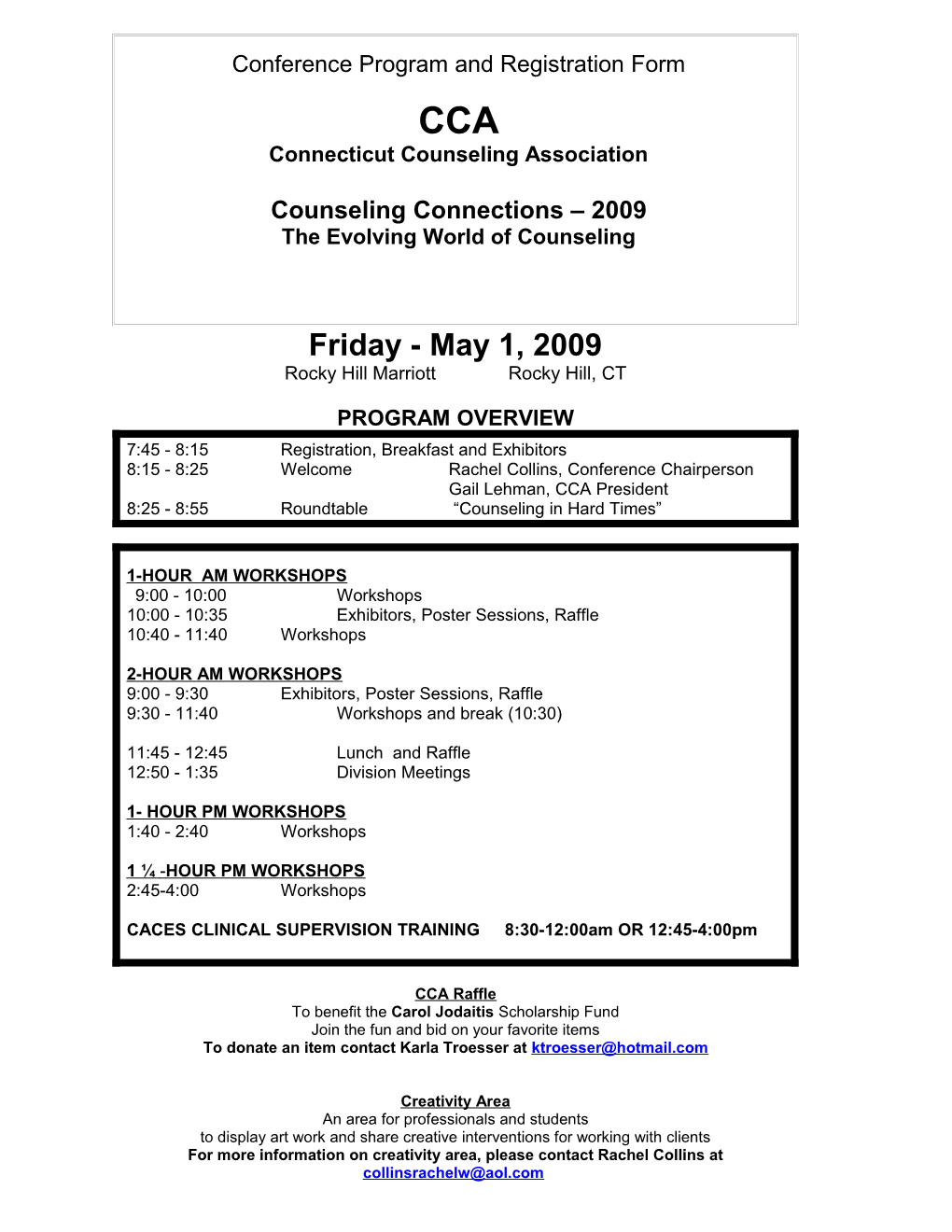 Conference Program And Registration Form