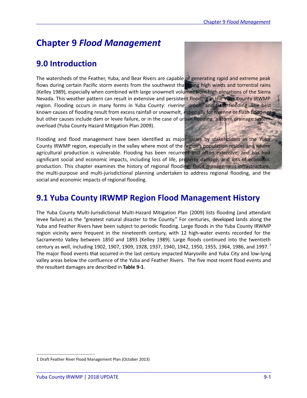 9.1 Yuba County IRWMP Region Flood Management History