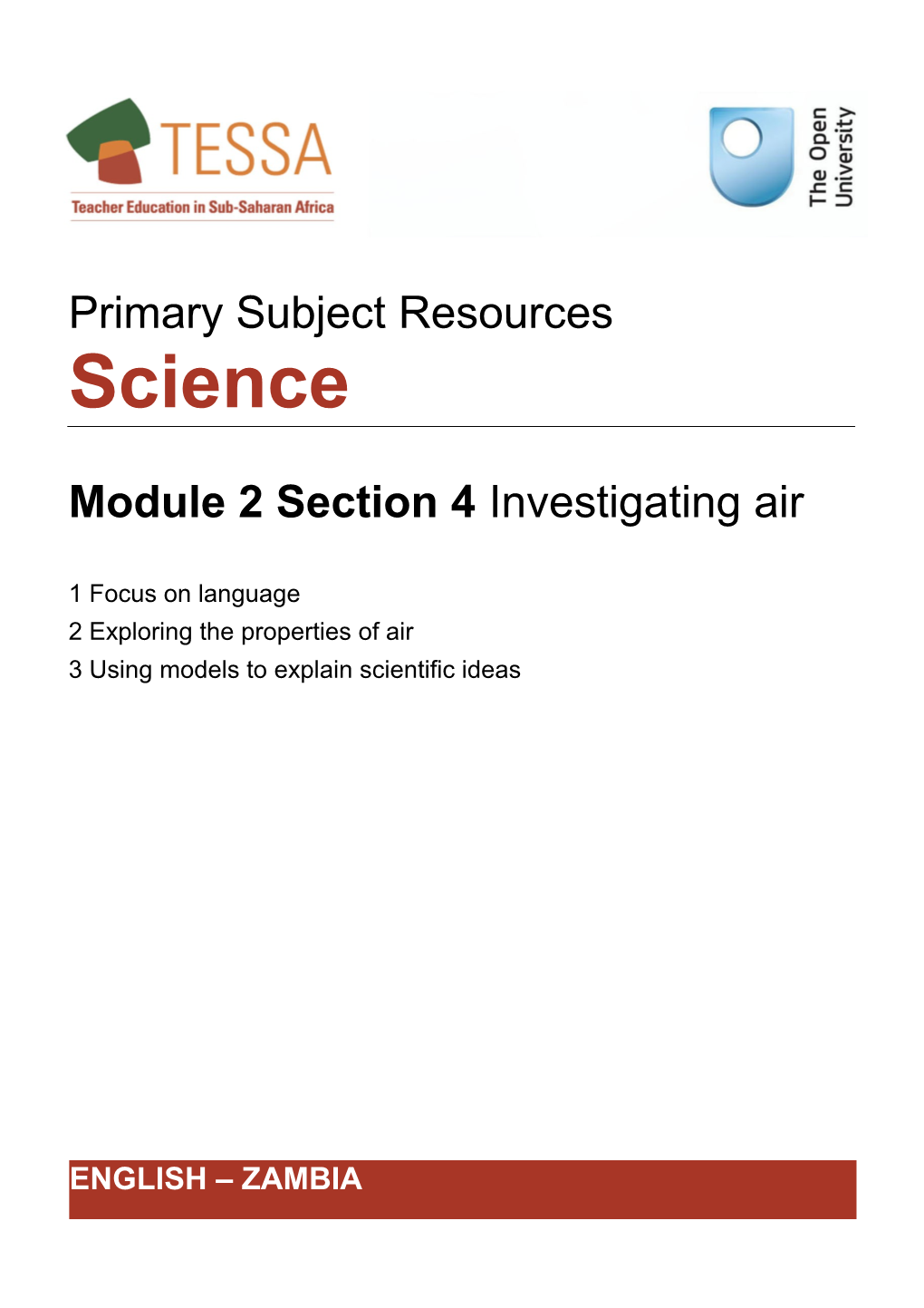 Module 2: Science - Investigating Materials