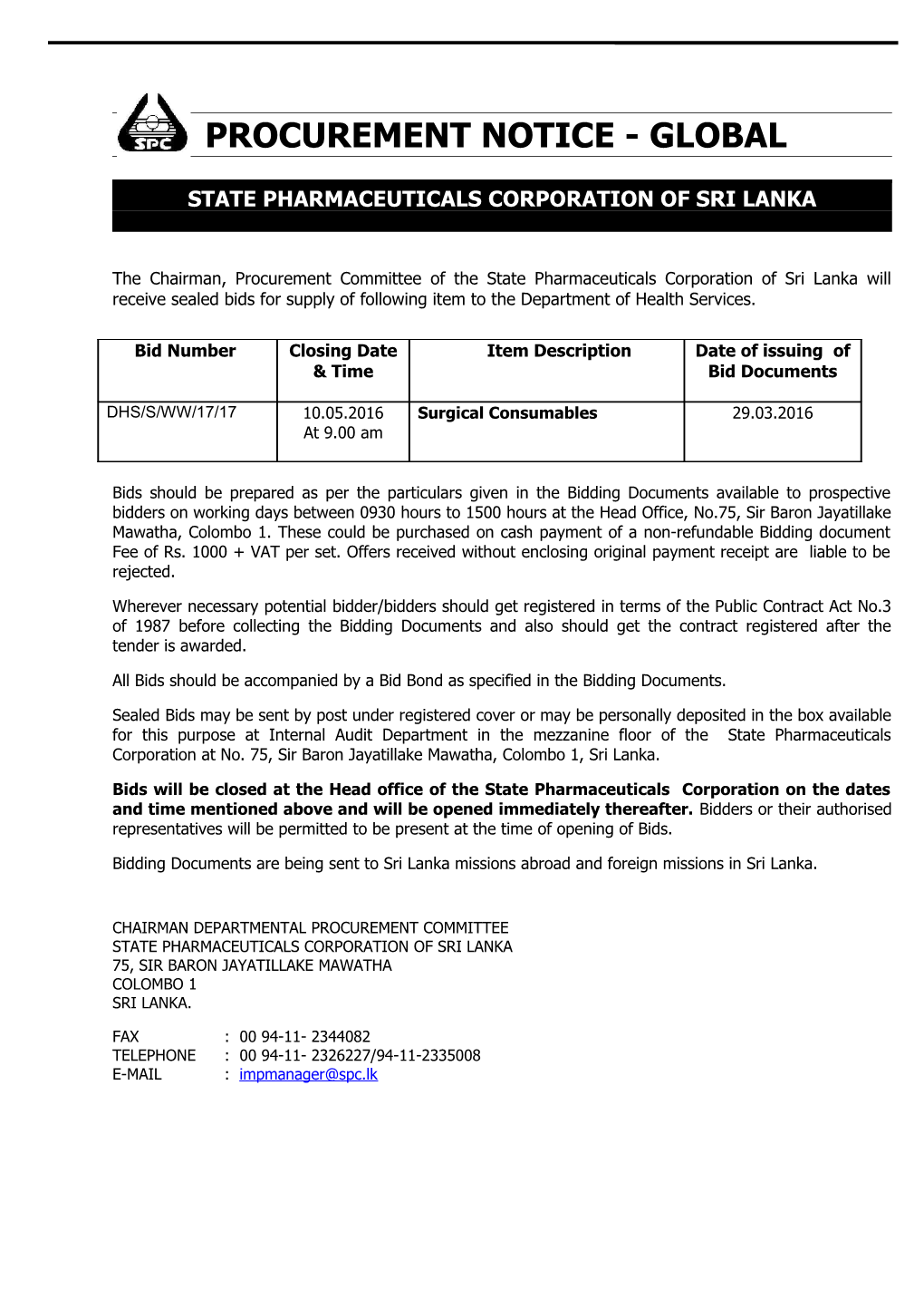 State Pharmaceuticals Corporation of Sri Lanka s5