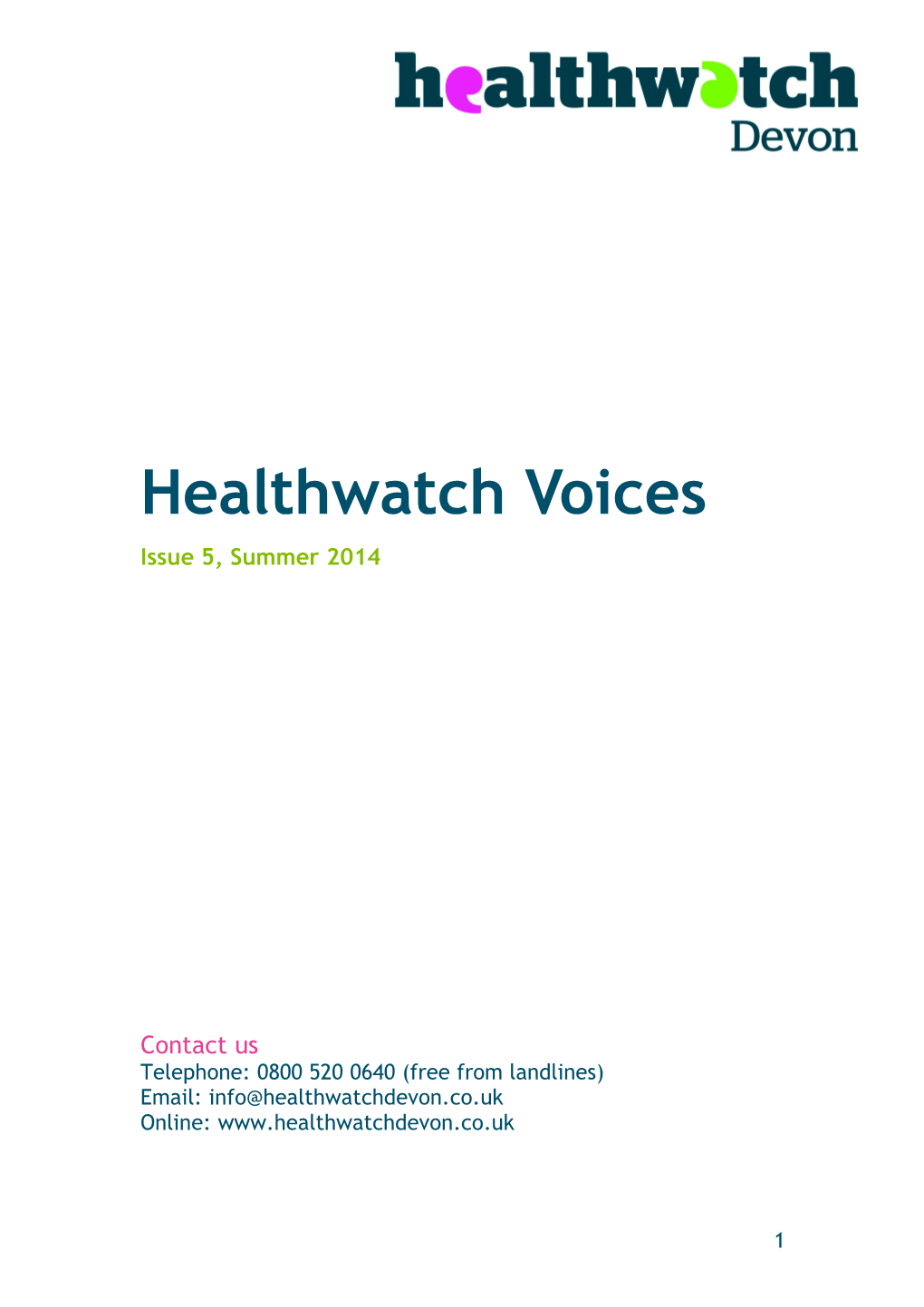 Healthwatch Voices s1