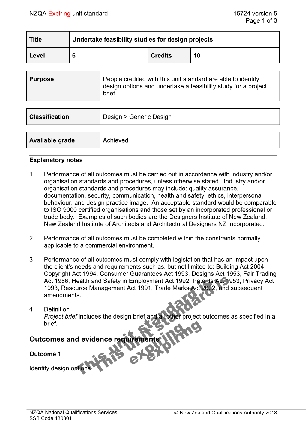 15724 Undertake Feasibility Studies for Design Projects