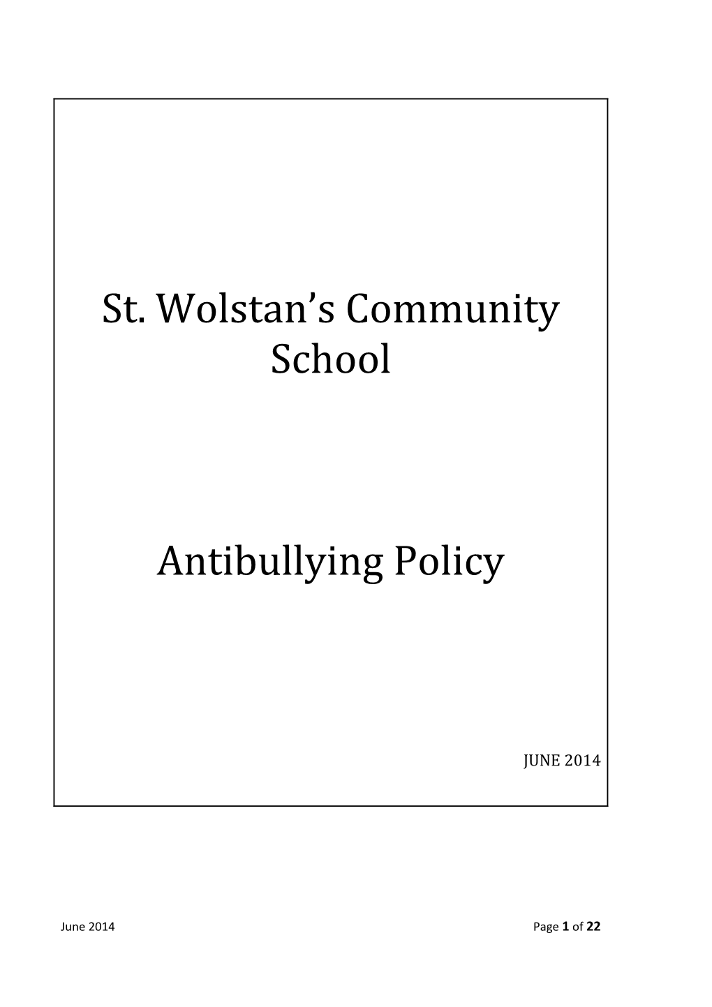 Introduction St. Wolstan S Community School 4
