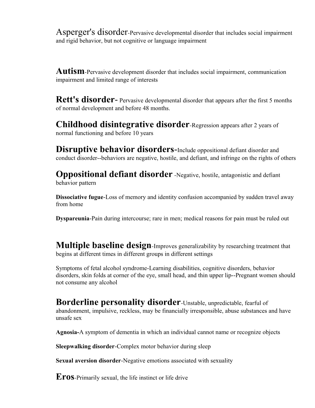 Axis I-All Mental Disorders, Except Developmental Disorders And Personality Disorders (DSM-IV)